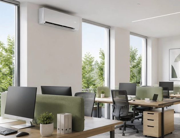 Escritório em casa com ar condicionado split CoolSmart