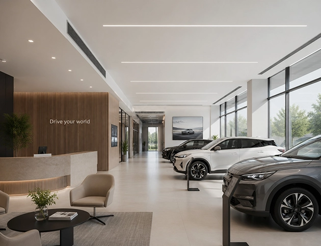 Stand de automóveis climatizado com CoolSmart